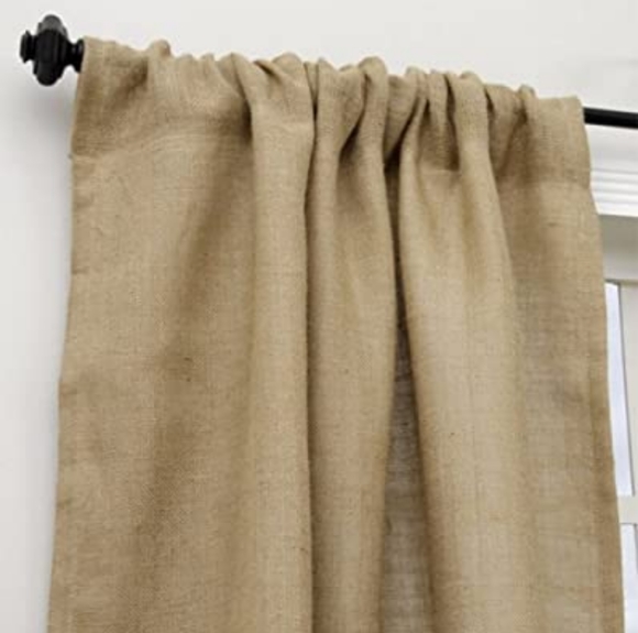 Fennco Styles Passe-Partout Burlap Lined Curtain